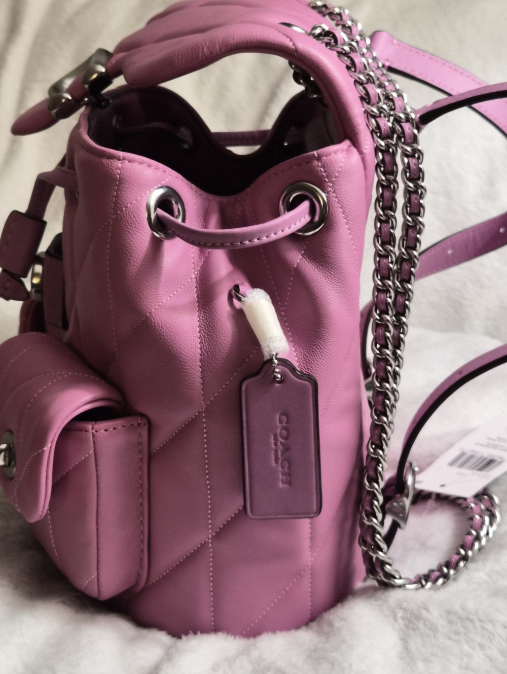 NWT Coach Tabby Archival Pillow Quilted Backpack in Dragonfruit Pink – CU076 - Picture 11 of 14